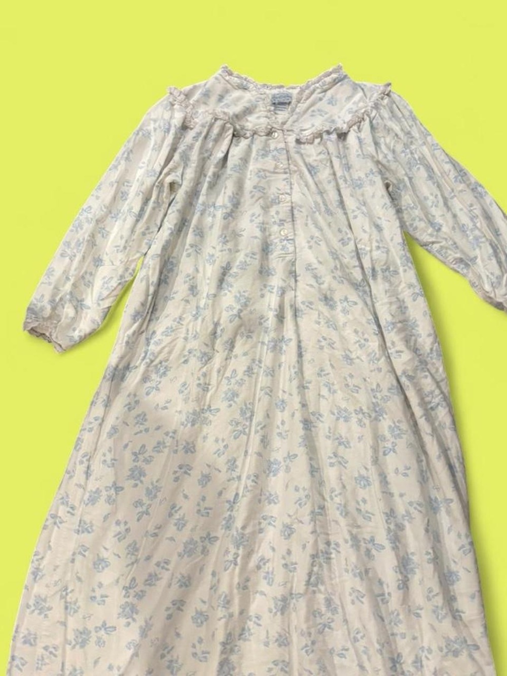 American Vintage Cream Nightgown with Light Blue Floral Print